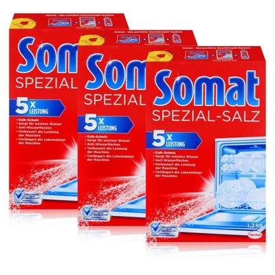 Produktbild von Somat Spülmaschinen Spezial-Salz 1,2kg - Anti-Wasserflecken (3er Pack)