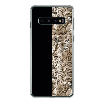 Produktbild von MuchoWow® Handyhülle Schutzhülle Hülle für Samsung Galaxy S10 Schlange - Tiermuster - Braun Silikon Softcase Handy Hülle - Handytasche
