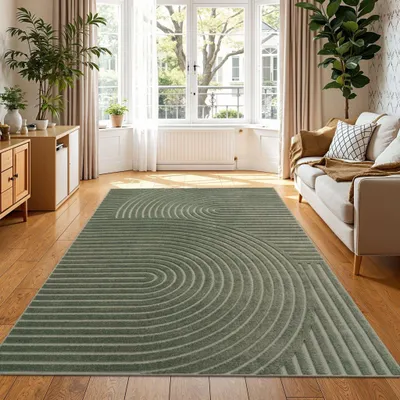 Produktbild von Paco Home Outdoor Teppich Wetterfest Balkon Wohnzimmer Skandi Boho Einfarbig Regenbogen 120x160 cm