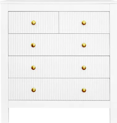 Produktbild von Sideboard Kommode mit Spezialtueren Goldgriffen Schuhschrank Schminktisch Weiss