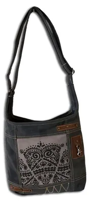 Produktbild von Damen Tasche Umhängetasche, Handtasche aus Canvas & Leder. Nachhaltige Produkte, Groß Vintage, Schultertasche, Segeltuch Crossbody