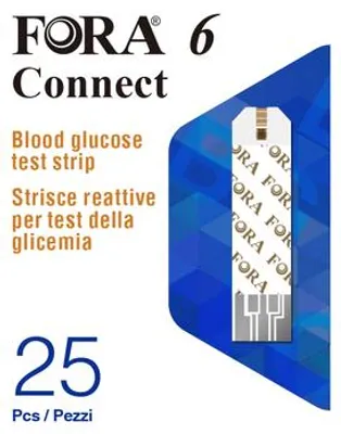 Immagine prodotto di Strisce Misurazione Glicemia Fora 6 Connect Box Da 25 Pezzi
