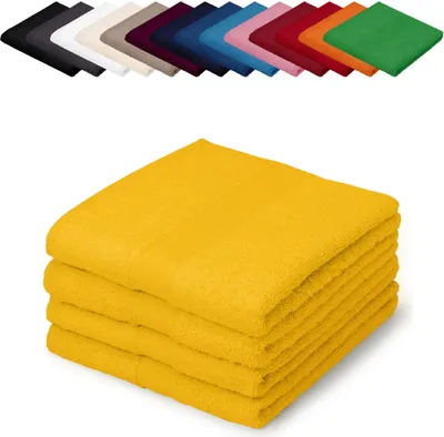 Produktbild von 4er PACK Handtücher 50x100 cm 100% Baumwolle, Farbe: Gelb