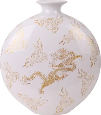 Zdjęcie produktu dla Fine Asianliving Chiński Wazon Porcelanowy Biały Smok Ręcznie Malowany W32xD12xH34cm Wazon Dekoracyjny Wazon Kwiatowy Orientalny Wazon Ceramiczny Wazon Dekoracyjny Nowoczesny Wazon Dekoracyjny Na Stół