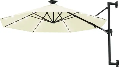Produktbild von vidaXL Sonnenschirm zur Wandmontage mit LEDs 300 cm Sandweiß