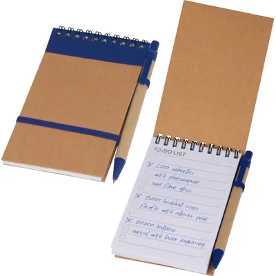 Produktbild von Schreibset / Kugelschreiber und Spiral-Notizbuch "To do" / DIN A6 / Farbe: blau