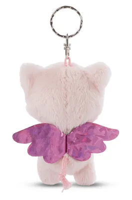 Produktbild von Plüsch-Schlüsselanhänger Glubschis Schutzengel-Katze, 9 cm, hellrosa mit Flügeln