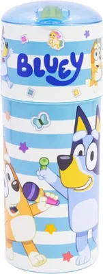 Produktbild von Bluey Wasserflasche 350ml aus Kunststoff mit Klapp-Trinköffnung