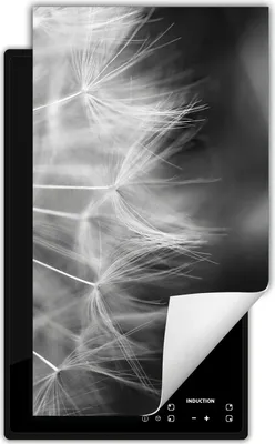 Immagine prodotto di DarHaus Piastra di copertura per stufa 1 pezzo 30x52 cm Tappetino antiscivolo Roll-up, grigio - Fiori