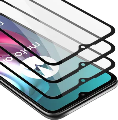 Produktbild von Cadorabo 3x Vollbild Panzer Folie für Motorola MOTO G10 / G30 Schutzfolie in Schwarz Tempered Display-Schutzglas