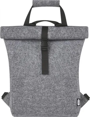 Obrázek produktu pro L-merch 120663 | Batoh na kolo s rolovacím víkem z plsti - barva: středně šedá - rozměry: 37 x 42 x 11 cm
