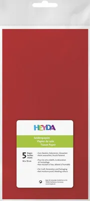 Produktbild von HEYDA Seidenpapier 50 x 70 cm - rot 5 Stück