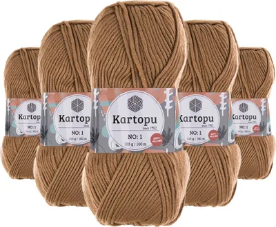5 x 100g Strickgarn Kartopu NO:1 Wolle Anti Pilling Effekt Oeko-Tex zertifiziert Wolle kamel