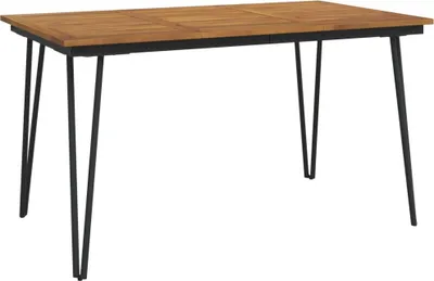 Obrázok produktu pre vidaXL Záhradný stôl s nohami na vlásenky 140 × 80 × 75 cm Masívne drevo Akácia