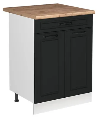 Produktbild von Spülenunterschrank Vicco R-Line Anthrazit Landhaus/Weiß 60 cm Arbeitsplatte Goldkraft Eiche, Model 72989