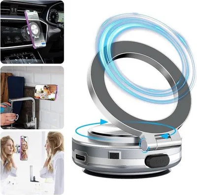 Immagine prodotto di Supporto magnetico per telefono da auto, ruotabile a 360° con potente ventosa, per iPhone e Android
