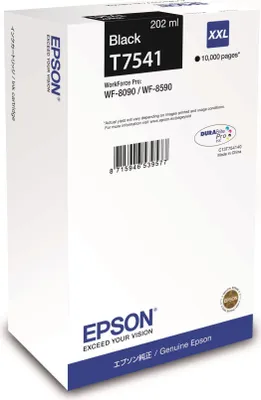 Obrázok produktu pre Epson WF-8090 / WF-8590 Ink Cartridge XXL Black, Ultra vysoký výnos, Čierna, 202 ml, 1 kusov, 10000 strany, Balenie po jednom kuse