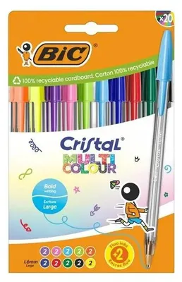 Productafbeelding van BIC Cristal multicolor balpen, mix van 20 stuks