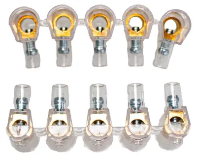 Einpolige Klemmen 10 Stück, 6 mm², transparent isolierend