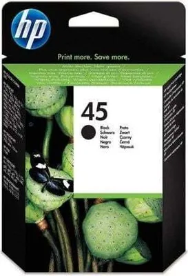 Zdjęcie produktu dla HP 45 oryginalny duży wkład atramentowy czarny, Wysoka (XL) wydajność, Czarny, Atrament barwnikowy, Tusz na bazie pigmentu, 1 szt., 930 stron(y)