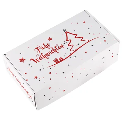 Produktbild von Geschenkkarton zu Weihnachten mit Aufdruck "Frohe Weihnachten" - Geschenkverpackung aus Pappe bedruckt