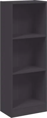 Obrázek produktu pro vidaXL Knihovna 3 přihrádky šedá 40x24x109 cm Materiál na bázi dřeva
