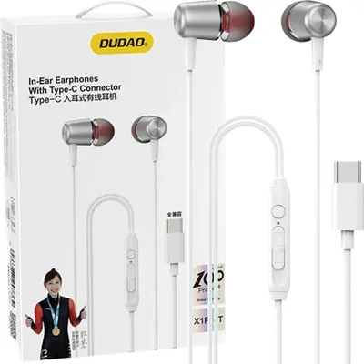 Image de Dudao X1Prot Casque intra-auriculaire filaire Usb-C 1.2 M - Blanc