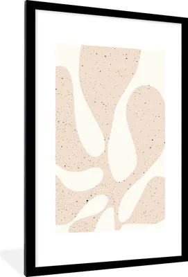 Produktbild von MuchoWow® Gerahmtes Poster Pflanzen - Abstrakt - Rosa - Pastell 60x90 cm - Poster mit Schwarzem Bilderrahmen Wandposter Rahmen Foto Bilder - Dekoration - Wandposter Wohnzimmer - Hochwertig