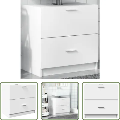 Produktbild von The Living Store Waschbeckenunterschrank Weiß 59x37x59 cm Holzwerkstoff