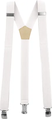 Produktbild von Fabio Farini - 1 Stück Schmales Y-Design mit 3cm Breite verstellbar mit extra starken Clipverschluss, Weiß