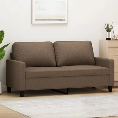 Image de Canapé exclusif, 2 places, couleur marron, 140 cm, revêtement en tissu