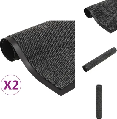 Obrázok produktu pre vidaXL Rohože na zachytávanie nečistôt 2 ks. Obdĺžnikové s všívaním 90x150cm antracit - Rohožky