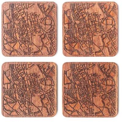 Immagine prodotto di Portamappe in legno, 4 pezzi, sapeli, realizzato a mano