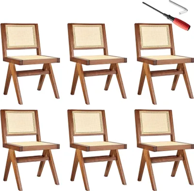 Produktbild von tectake® Holzstuhl Lissy Boho-Stil 48,5 x 53,5 x 83 cm, Belastbarkeit 120 kg