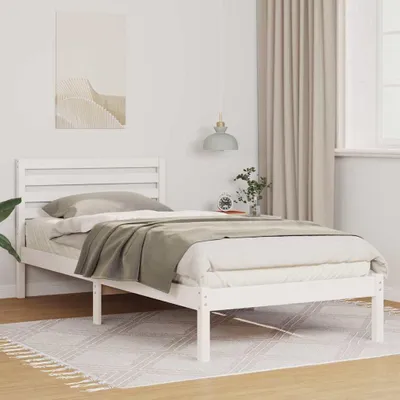 Produktbild von Maison Exclusive - Bettrahmen mit Kopfteil Weiß 80 x 210 cm Massives Kiefernholz