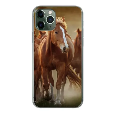 Produktbild von MuchoWow® Handyhülle Schutzhülle Hülle für iPhone 11 Pro Pferde - Licht - Natur Silikon Softcase Handy Hülle - Handy