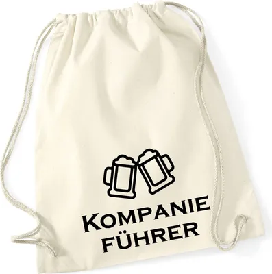 Produktbild von Huuraa Turnbeutel Kompanieführer Schützenfest 12 Liter Natural Baumwolle Rucksack Geschenkidee