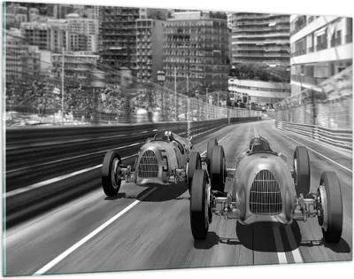 Produktbild von Bilder auf glas - Einteilig - Formel 1 Retro - 120x80cm - Glasbilder - Wandbilder - Bilder - zum Aufhängen bereit - Wanddekoration aus Glas - Glas Bilder - Wandbild auf Glas - GAA120x80-4843