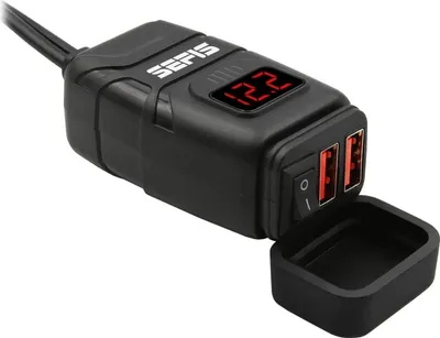 Produktbild von SEFIS UN10 2x USB Batterieladegerät / Steckdose mit Voltmeter