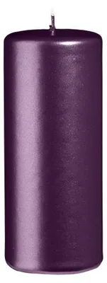 Produktbild von Stumpenkerzen Metallic Matt Pflaume 120 x Ø 50 mm, 12 Stück