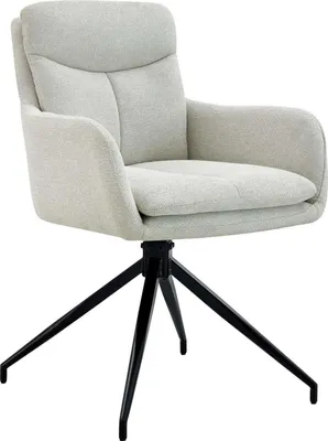Obrázek produktu pro Otočná jídelní židle - Kuchyňská židle - Ergonomický komfort | Barva: krémová