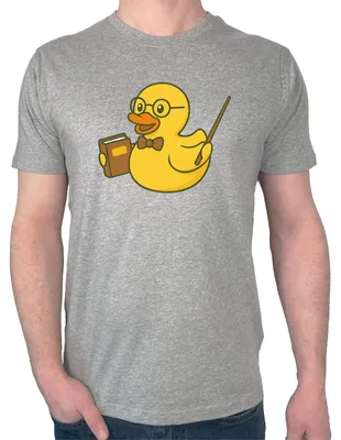 Produktbild von Huuraa Herren T-Shirt Quietscheente Lehrer Comic Gummiente L Sport Grey Bio Baumwolle Fairtrade Herrenshirt Geschenkidee