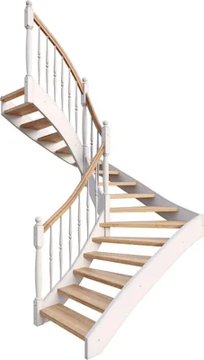 Produktbild von Dolle Geschosstreppe Estoril Geradelaufend 234-260cm GH Buche weiß Geländer Holz gedrechselt mit Kugel