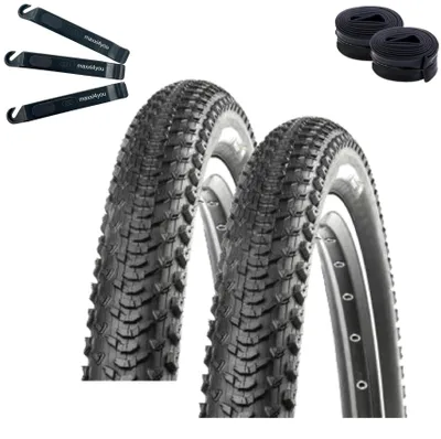Obrázek produktu pro 2x pláště Kenda K-1104 pro kolo, rozměr 27,5 x 2,10 (52-584), barva černá + 2x odpovídající duše DV, včetně páčidel na pláště