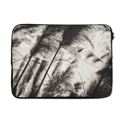 Produktbild von MuchoWow® Laptop Hülle 13 Zoll Pampasgras - Schwarz - Weiß - Pflanze Laptoptasche - Laptophülle - Sleeve - Rundumschutz