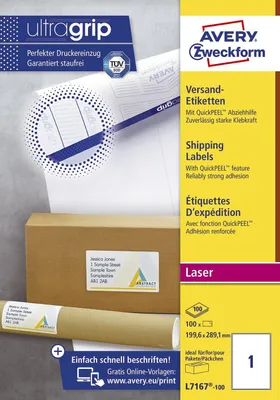 Image de Avery - Etiketten - weiß - 100 Stck. (L7167-100)