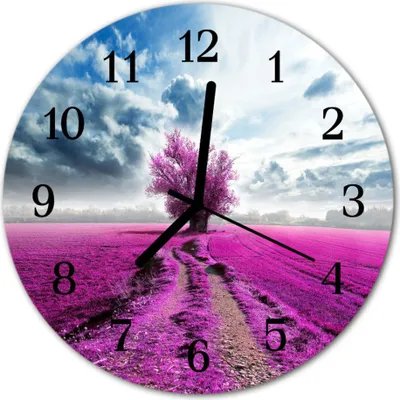 Produktbild von Glasuhr Wanduhr Küchenuhr Echt-Glas 30fi cm Feld violett