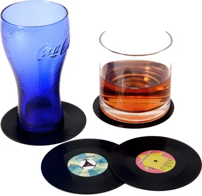 Produktbild von Vinyl Glasuntersetzer im 4er Set