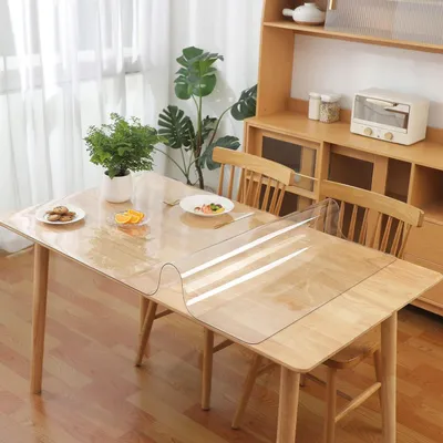 Produktbild von Tischfolie transparent 2 mm abgerundete Ecken 90 x 180 cm rechteckig