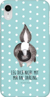 Produktbild von Mr. & Mrs. Panda Iphone XR Handyhülle Stinktier Angriff - Türkis Pastell - Geschenk, Skunk, Premium Kunststoff, Wildtier, wütend, Drohung, Raubtier, Handy Case